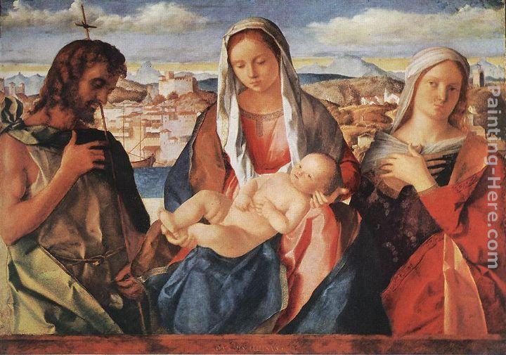 Giovanni Bellini Madonna and Child with St. John the Baptist and a Saint
